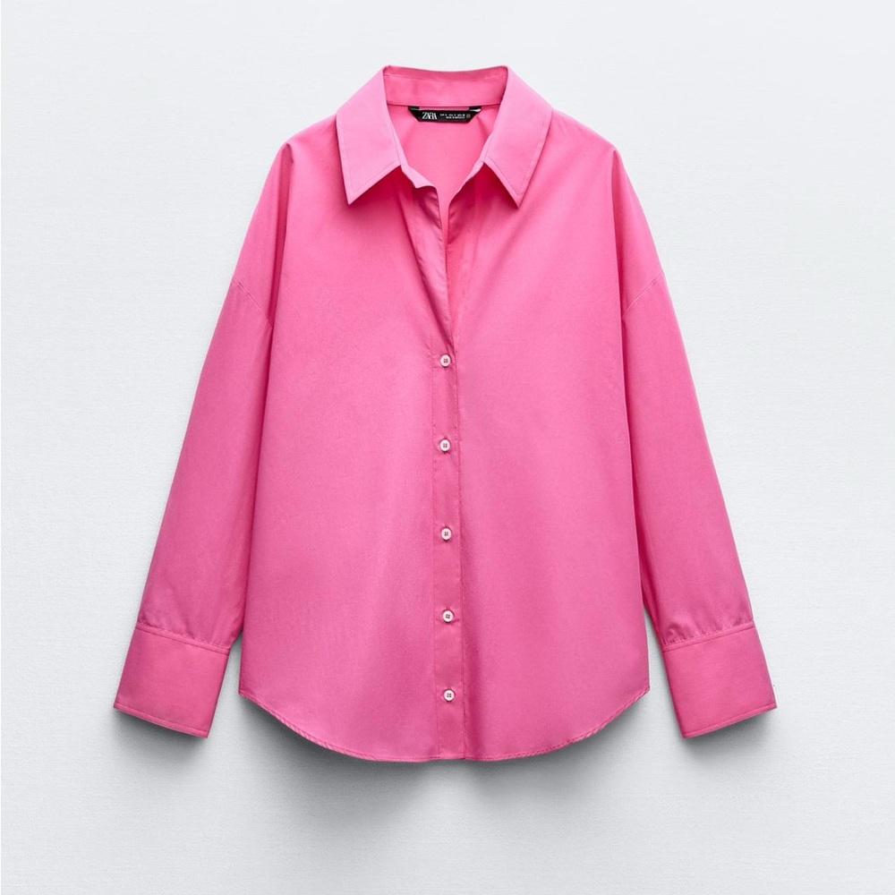 Zara Hot Pink Button-Up Shirt -sz M